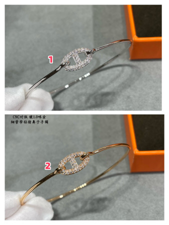 hermès thin tube Di*m*nd pig nose bracelet
