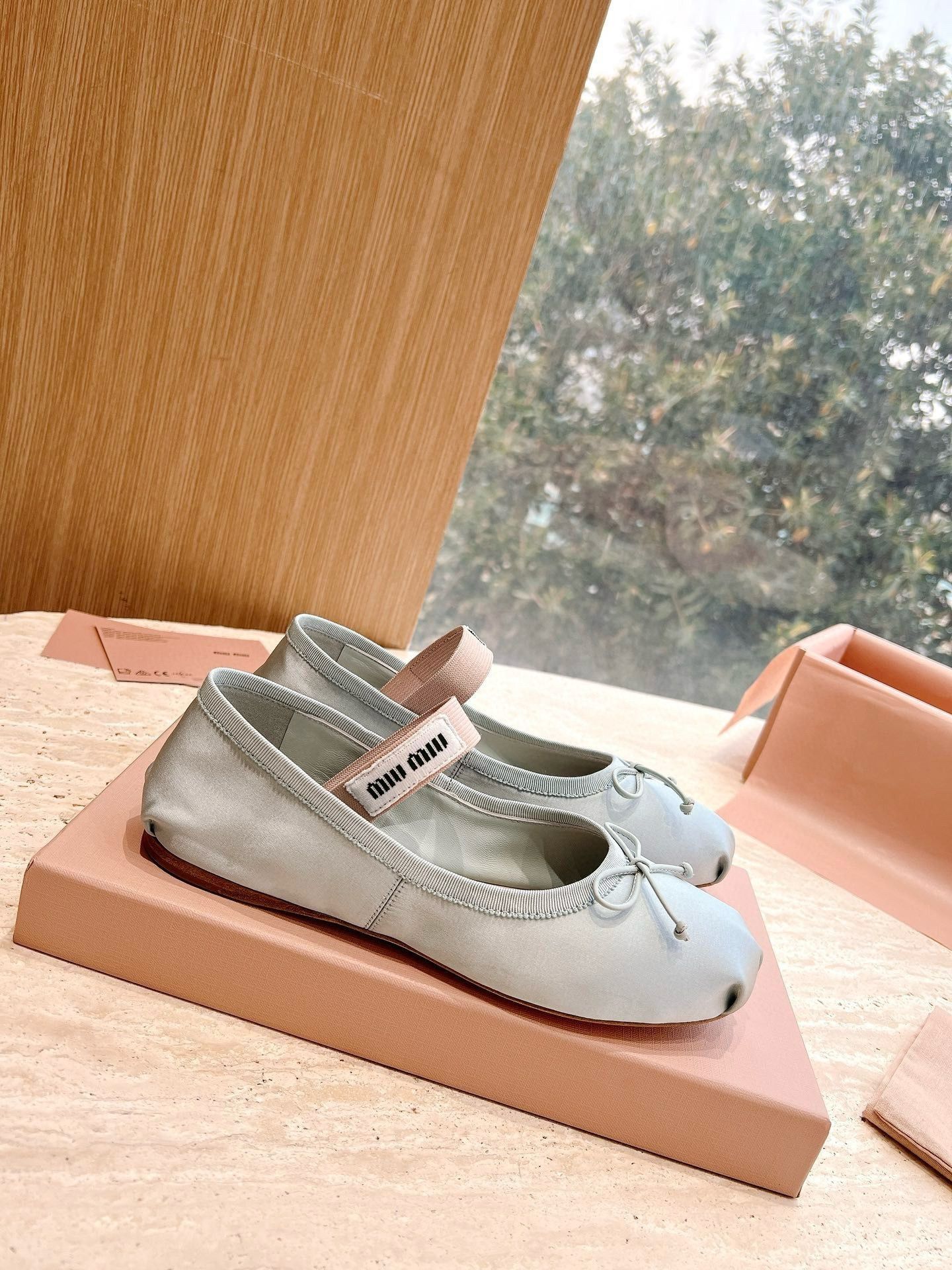 UA Miu Miu Satin Ballerinas