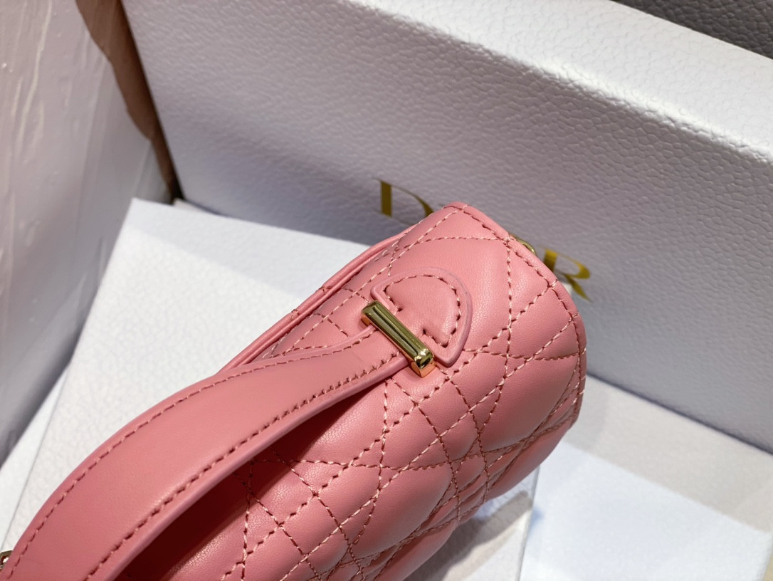 miss D*or mini bag melocoton pink pearlescent cannage lambskin s0980onjl_m92p 21 x 11.5 x 4.5 cm