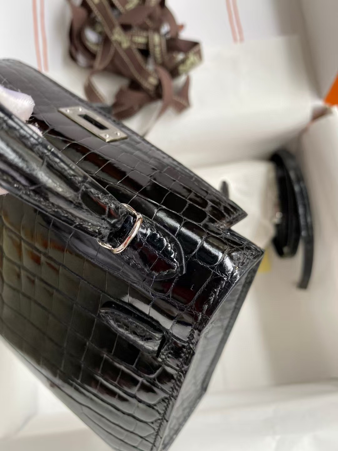 Hermès Mini Kelly 19 19×6×12CM Real Alligator Leather with the Alligator Stamp (Customized, no exchange no return, about 20 days)