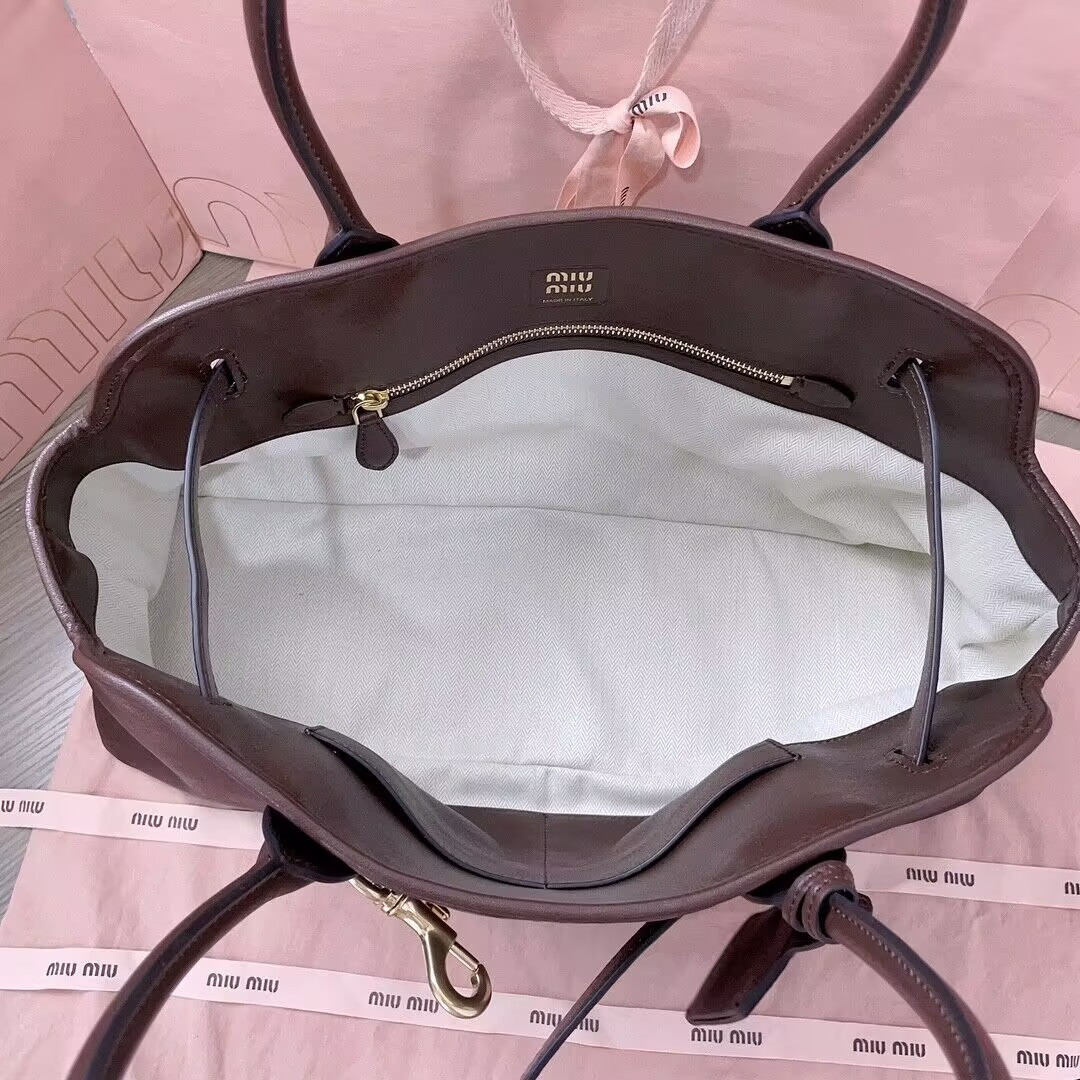 Miu Miu Aventure nappa leather bag 22.5x44x14.5cm