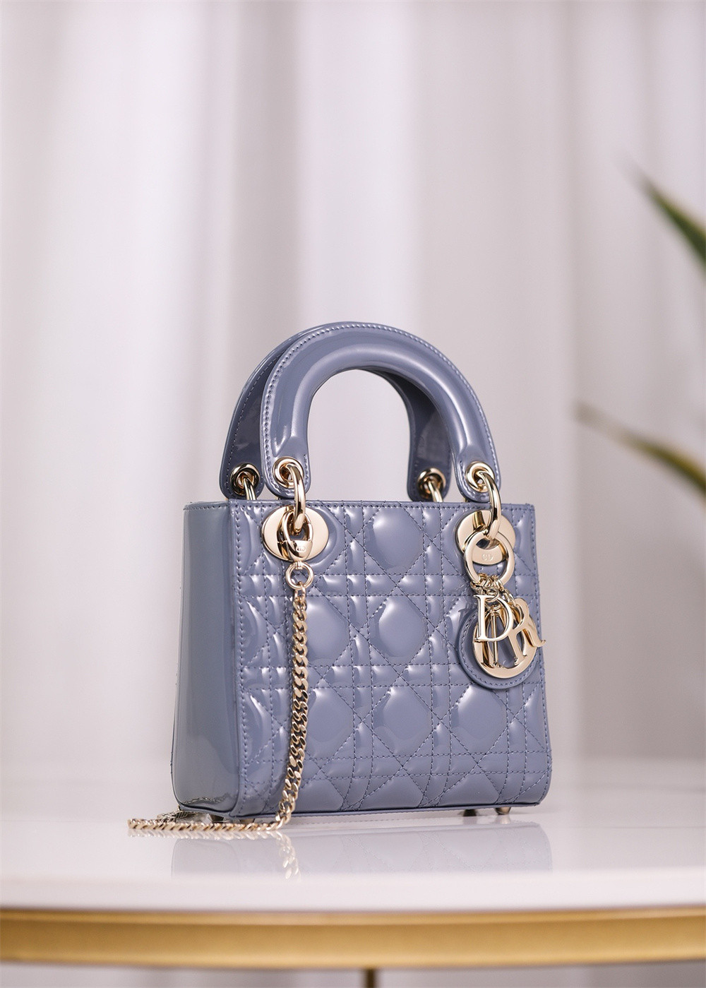 mini lady D*or bag 6.5 x 6 x 3 inches