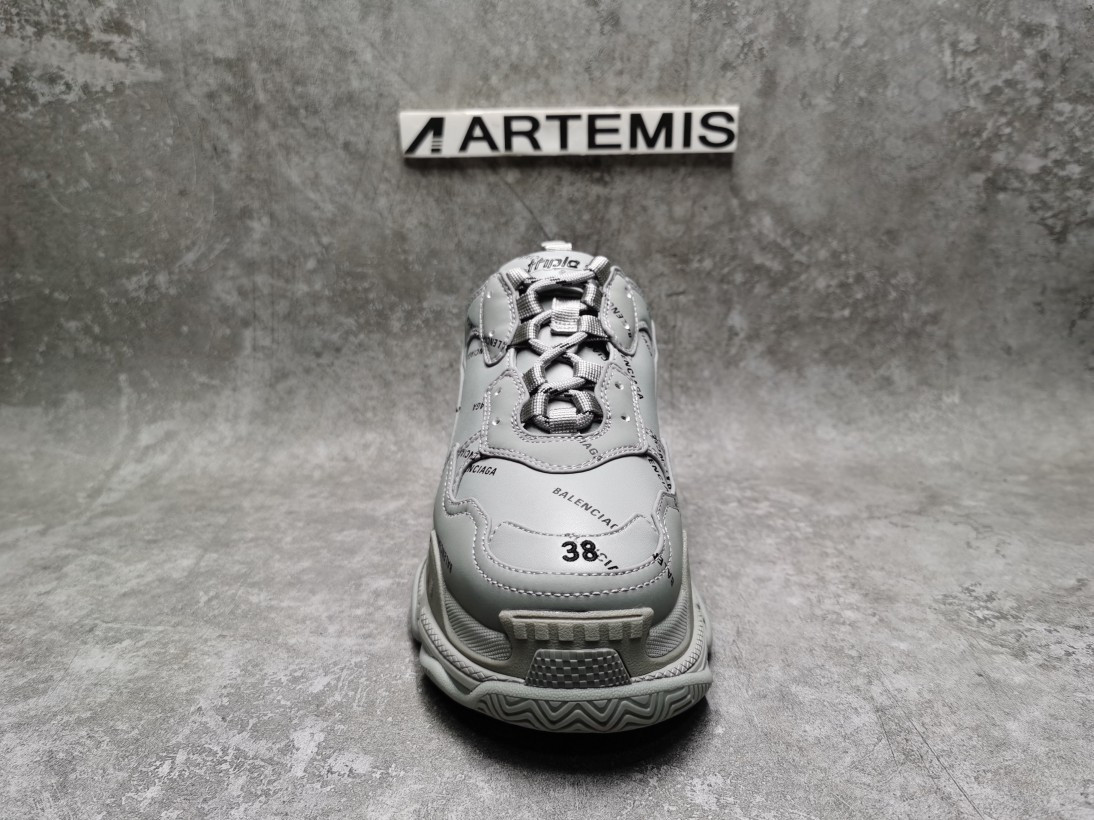 Balenciga Triple S Allover Logo Grey