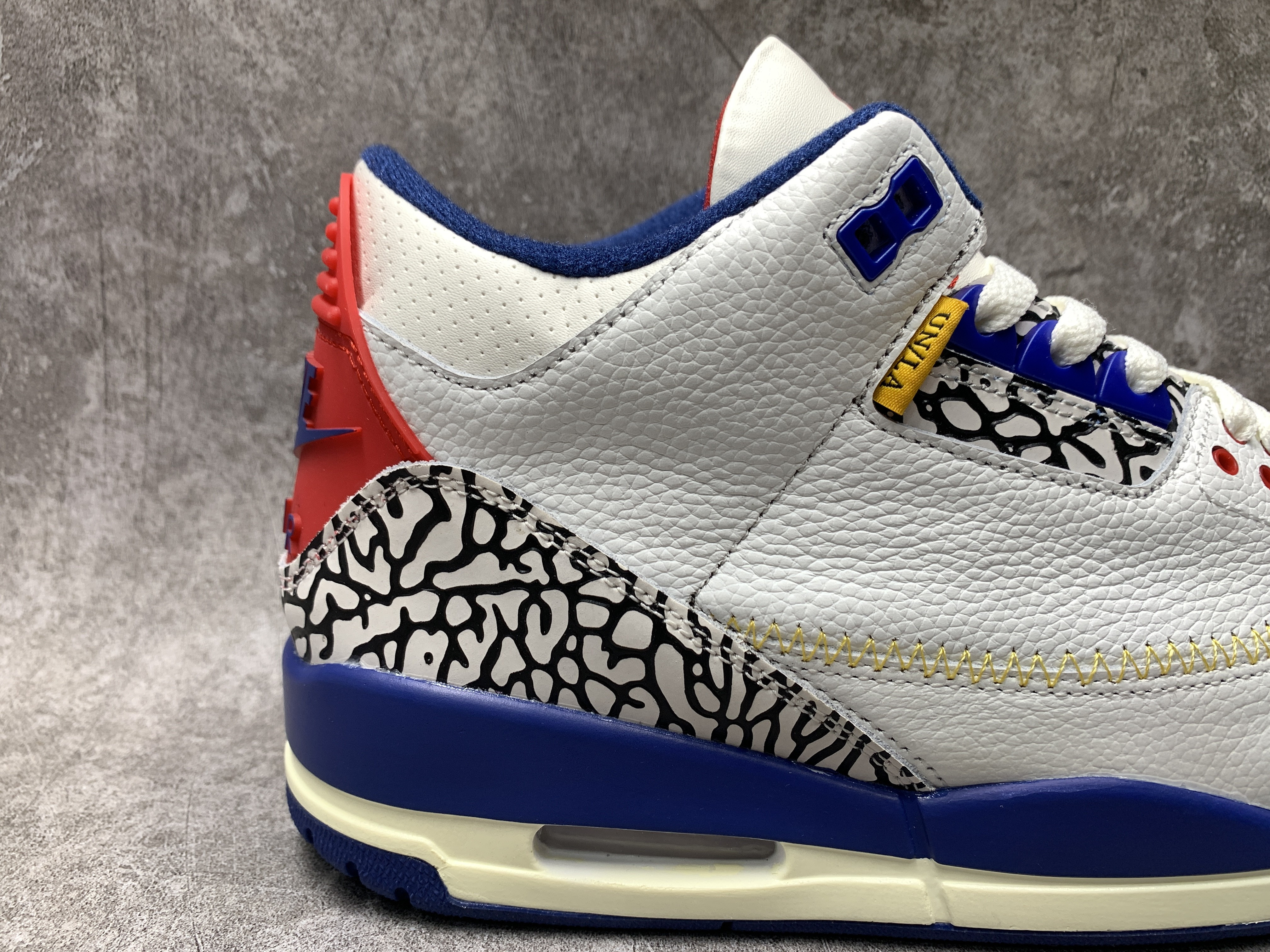 Air Jordan 3 Retro SP White Blue Red Cement Grey