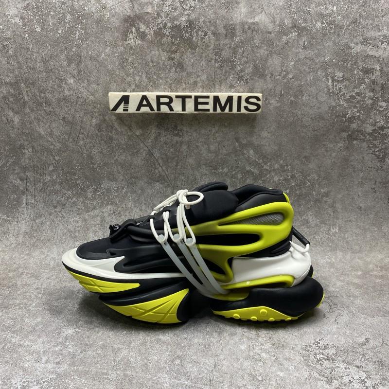 Balmain Black & Green Unicorn Sneakers