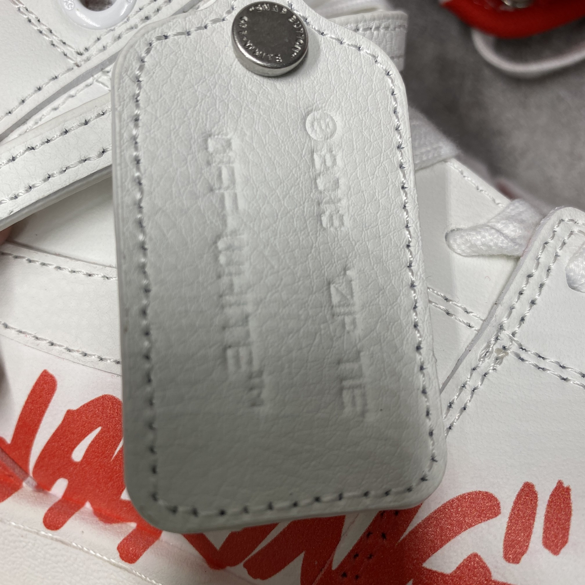 OFF-WHITE Out Of Office OOO Low Tops For Walking White White Red FW21