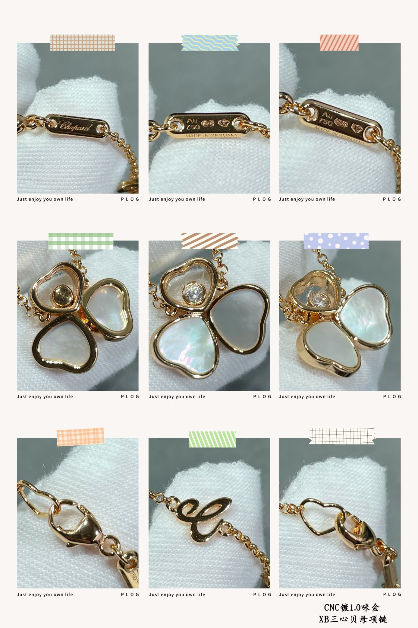 Chopard Three Heart Mother of Pearl Necklace