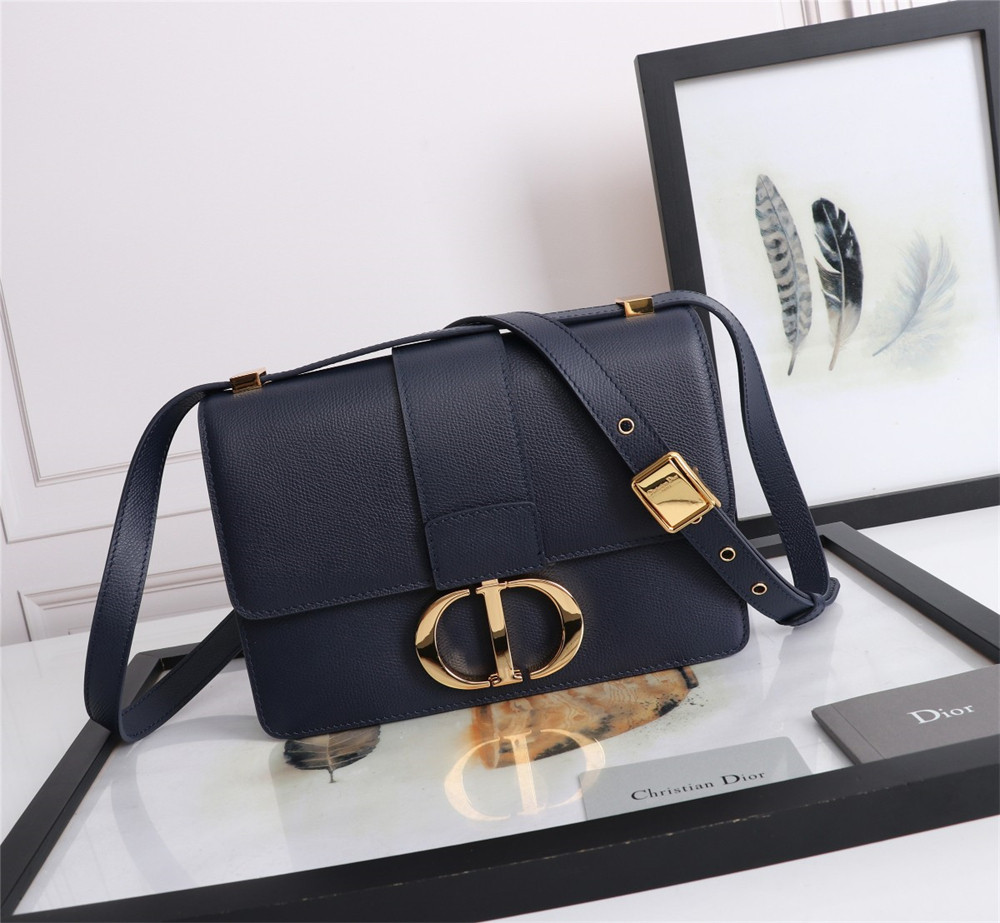 D*or 30 montaigne chain bag grained navy