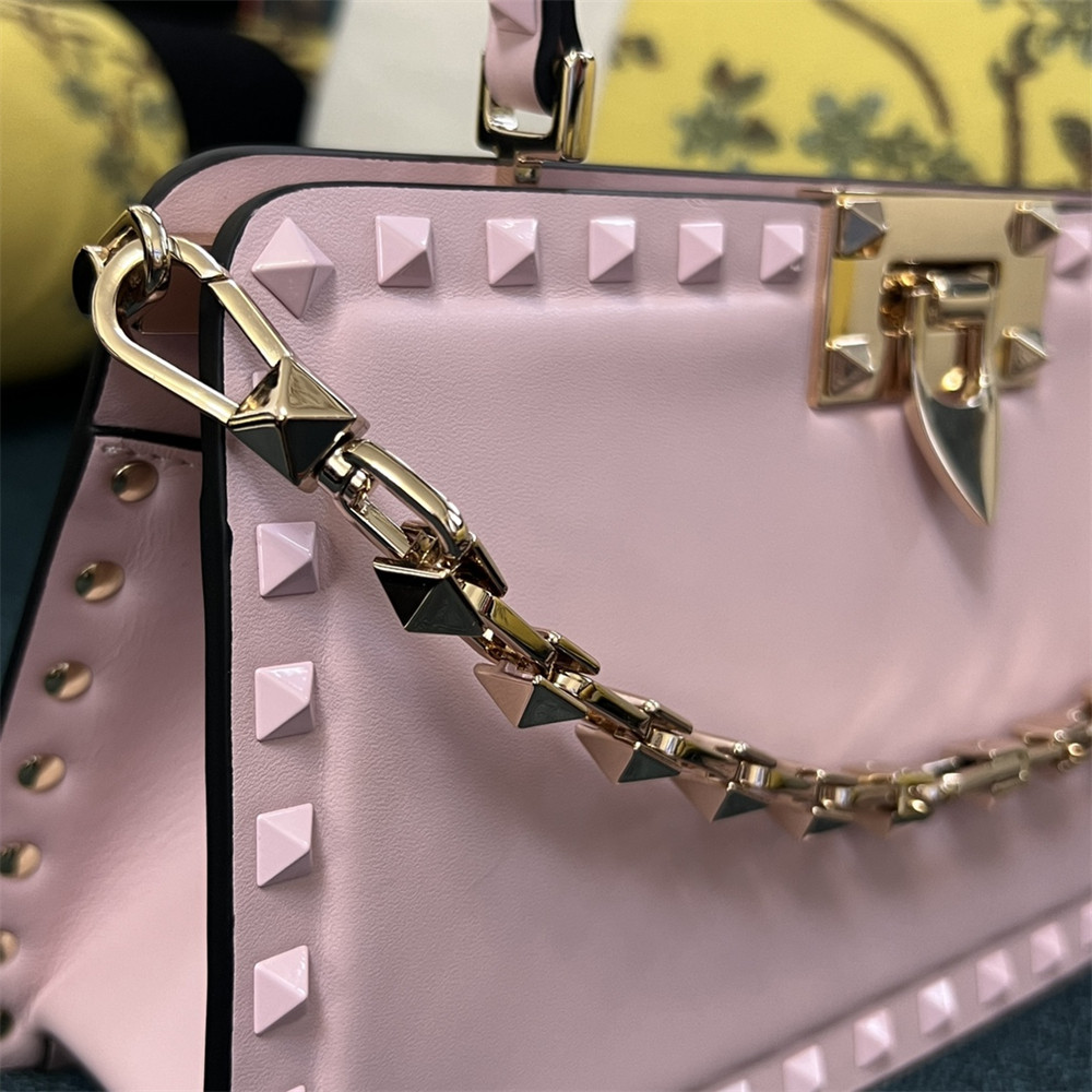 VALENTINO GARAVANI ROCKSTUD23 smooth calfskin handbag Pink
