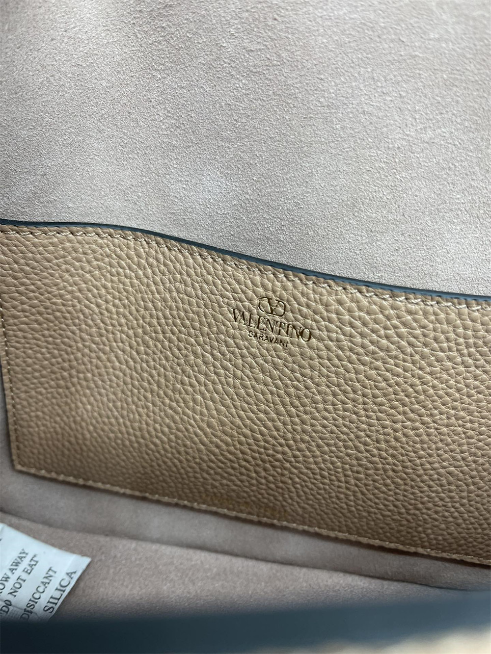 VALENTINO GARAVANI ALLTIME GRAINY CALFSKIN SHOULDER BAG ROSE CANNELLE 23.5x18X8cm