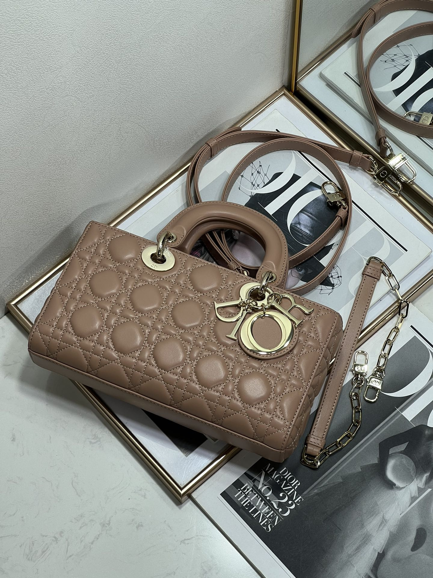 D*or lady d-joy bag medium dark pink 26 x 13.5 x 5 cm