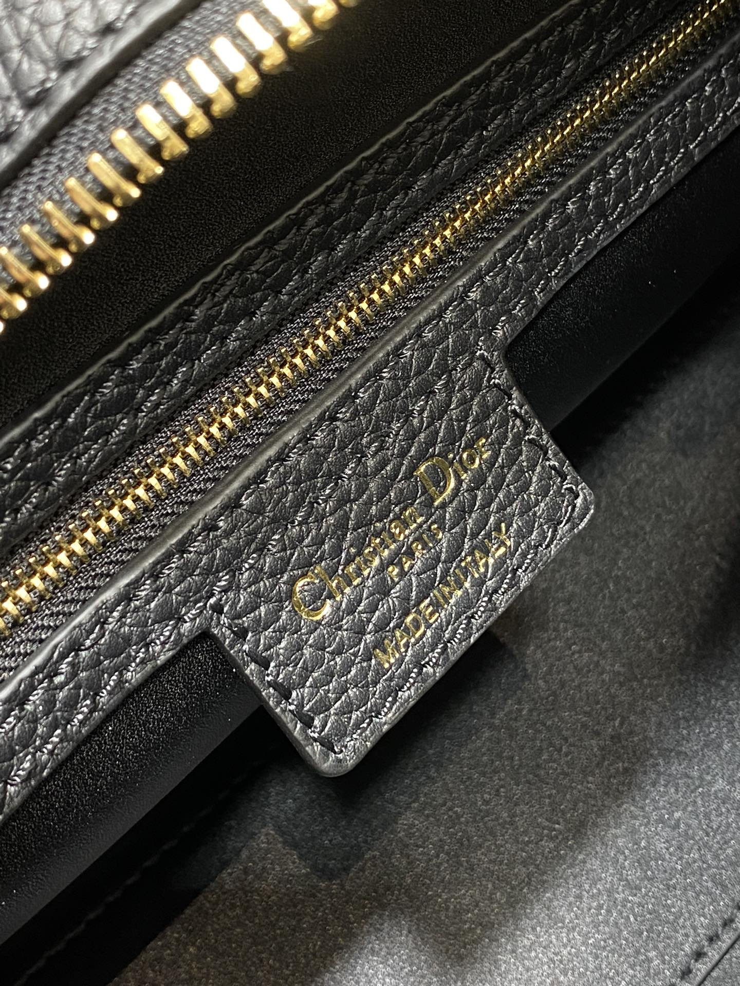 medium lady d-sire my abcD*or bag  black bull leather 12 x 8 x 5 inches