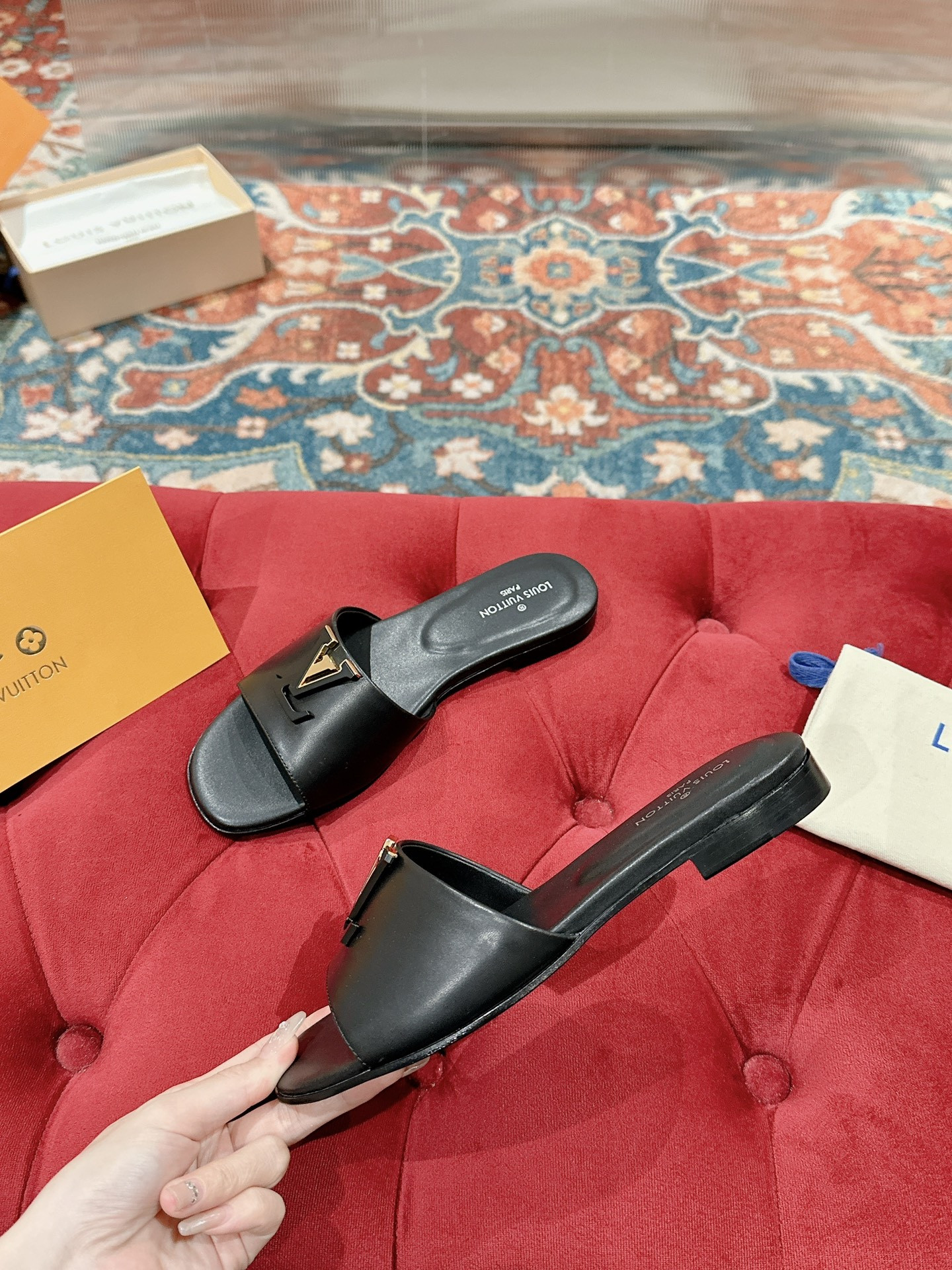 UA LV Capri Flat Mule Black