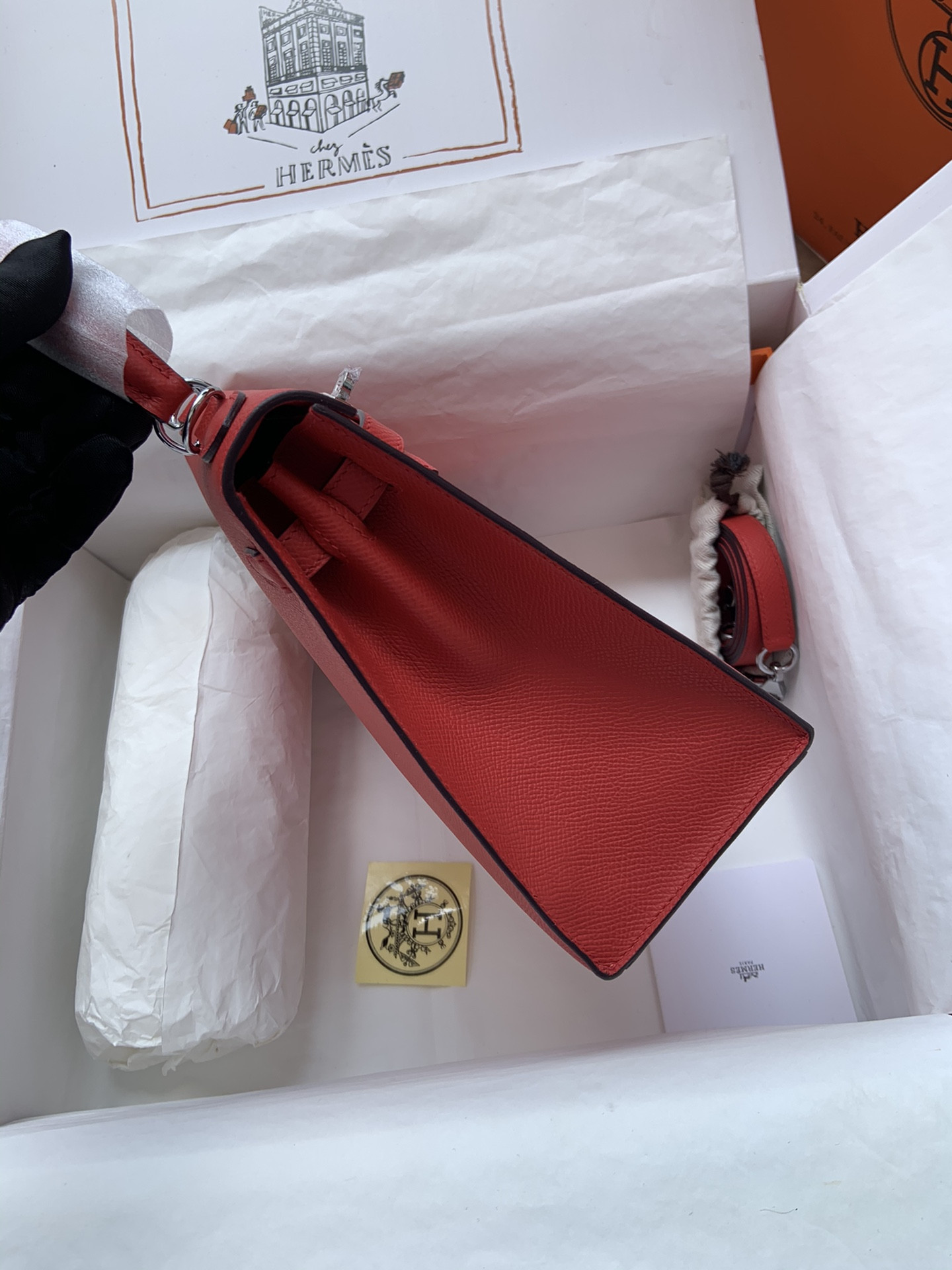 HERMÈS Kelly Silver-tone Hardware 25 28