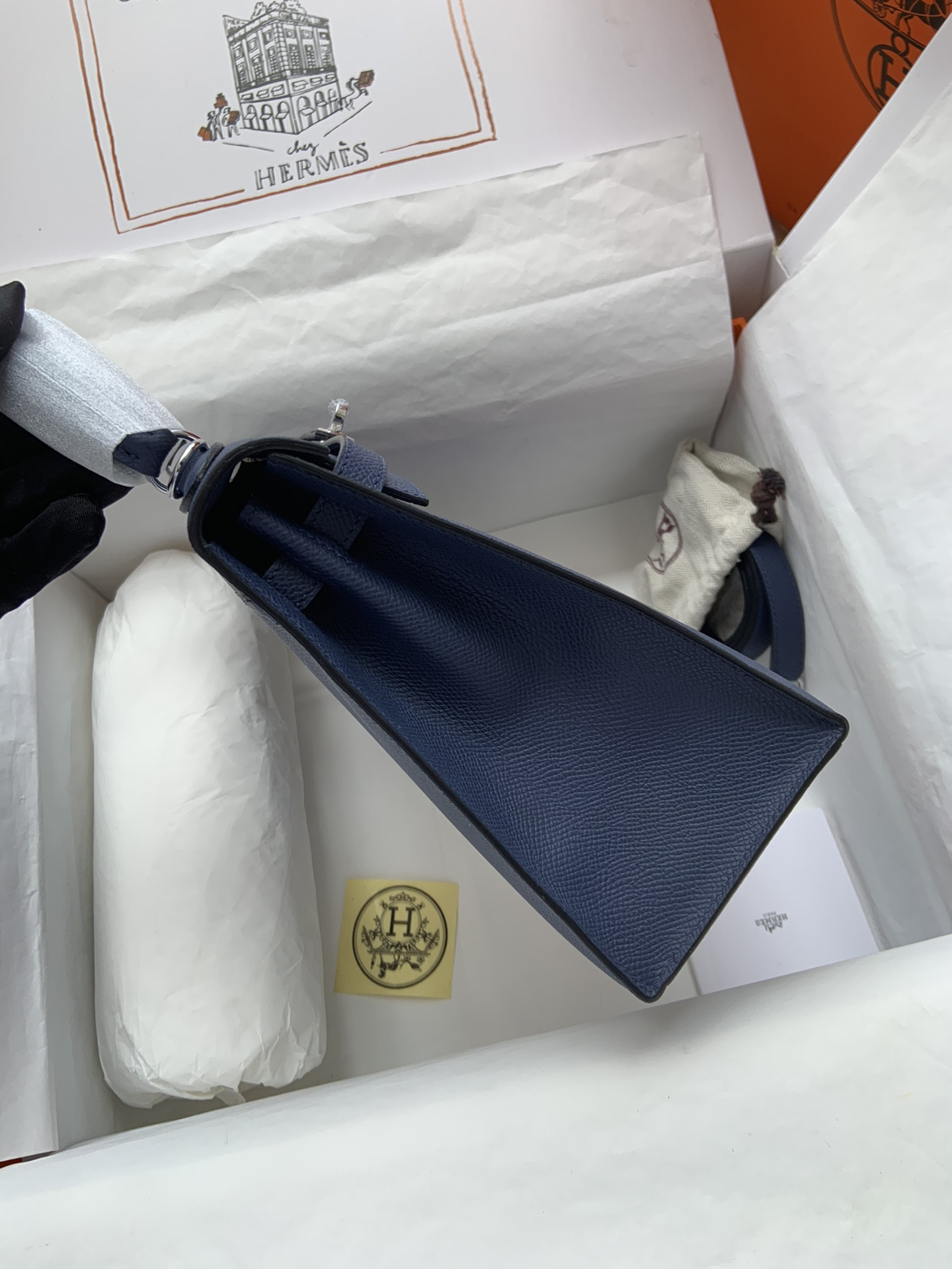 HERMÈS Kelly Silver-tone Hardware 25 28