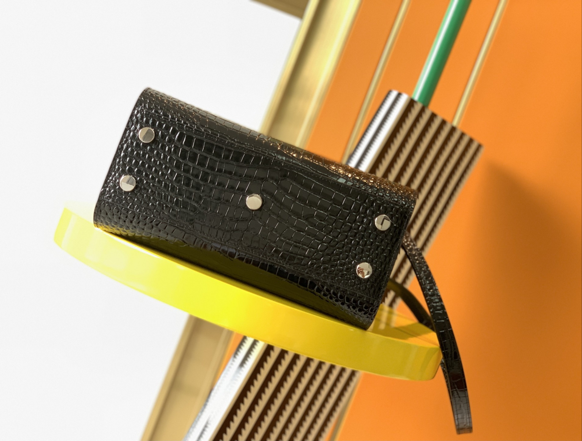 Y*L sac de jour in crocodile embossed leather - nano 22x18x10.5cm