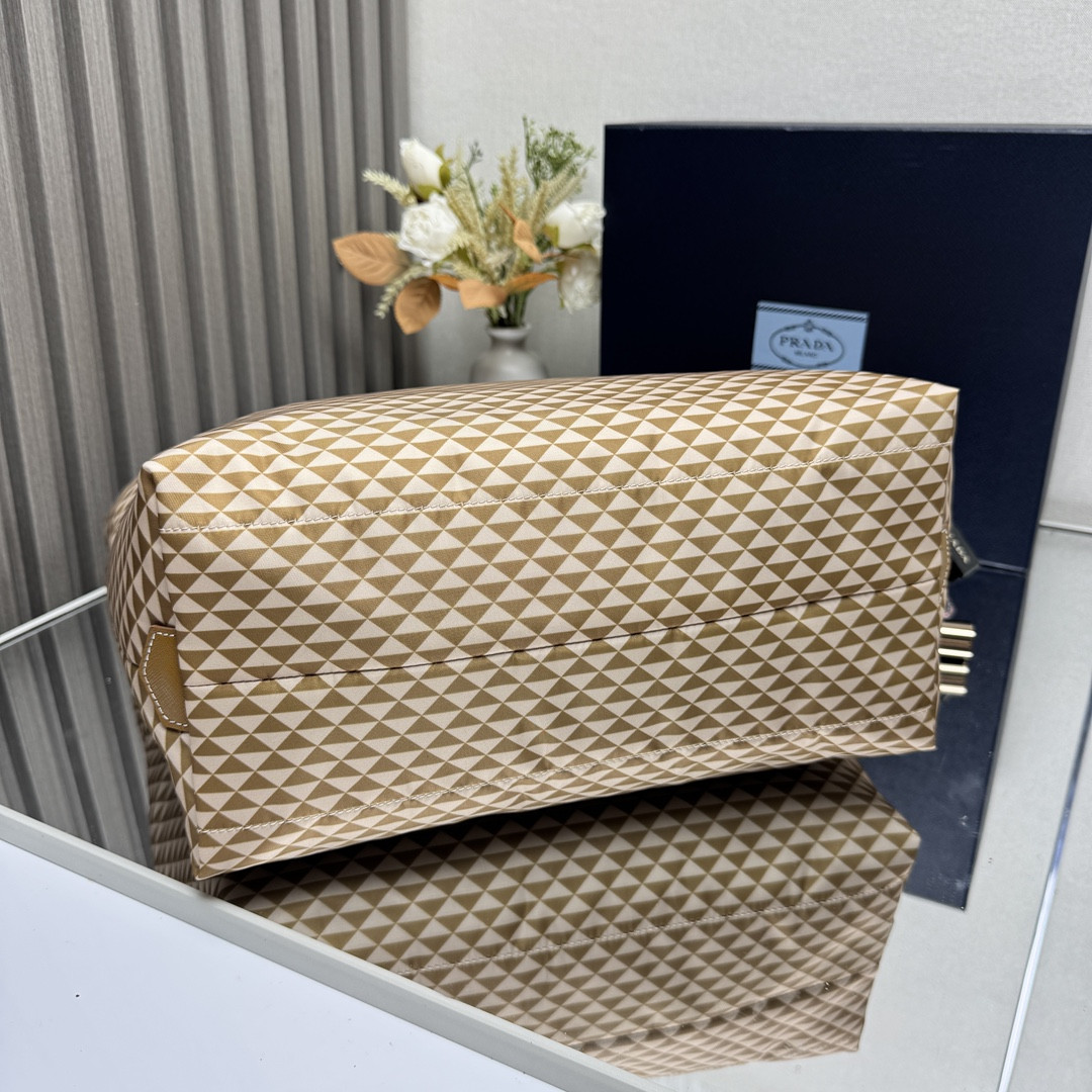 Pra*a re-nylon tessuto triangolo tote bag 33x29x14cm