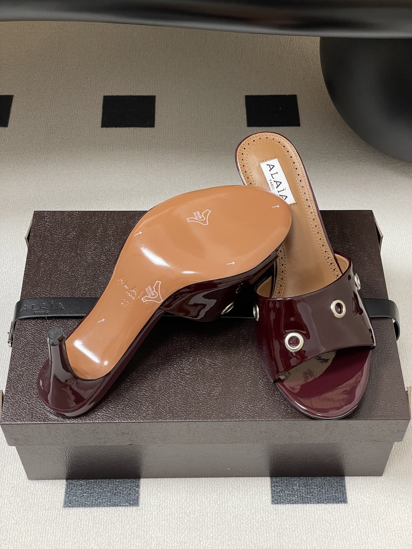 UA Alaia Ring Eyelets slippers 7cm Heel(Customized Size 7-10 days production time)