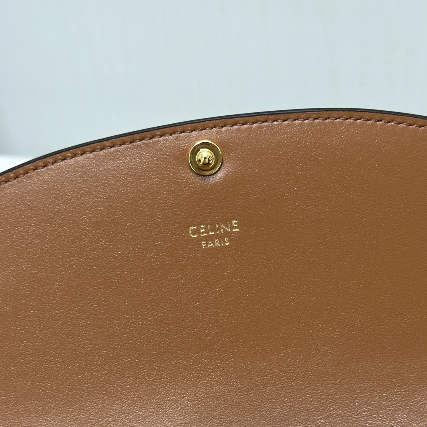 Ce**e duo wallet on strap in triomphe canvas and calfskin 20x13x6cm